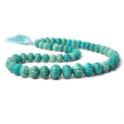 8.5-15mm Turquoise carved melon rondelle beads 18 inch 53 pieces - Beadsofcambay.com