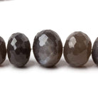 8.5-17.5mm Platinum Grey Moonstone faceted rondelles 15 inch 49 beads AA - Beadsofcambay.com