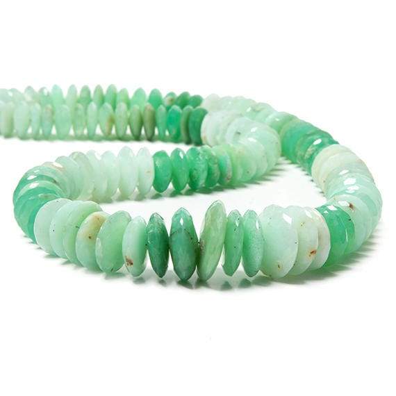 8.5-17mm Chrysoprase German Faceted Rondelle Beads 16 inch 108 pieces - Beadsofcambay.com