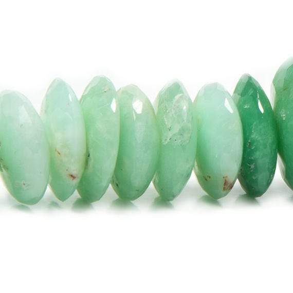 8.5-17mm Chrysoprase German Faceted Rondelle Beads 16 inch 108 pieces - Beadsofcambay.com