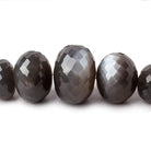 8.5-22mm Platinum Grey Moonstone faceted rondelles 15 inch 47 beads AA - Beadsofcambay.com