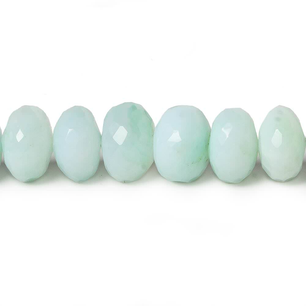 8.5-9.5mm Blue Peruvian Opal faceted rondelle beads 16 inch 72 pieces - Beadsofcambay.com