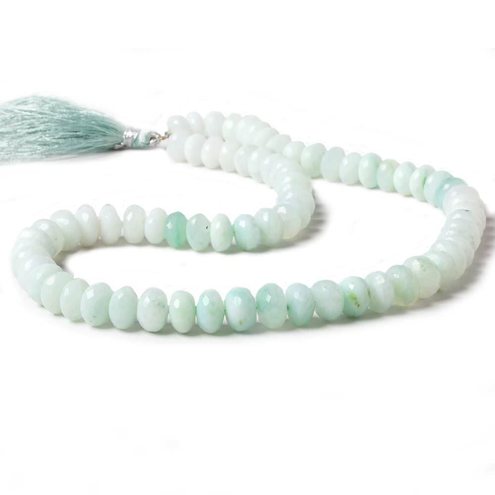 8.5-9.5mm Blue Peruvian Opal faceted rondelle beads 16 inch 72 pieces - Beadsofcambay.com