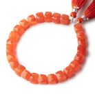 8.5-9.5mm Carnelian faceted cube beads 8 inch 25 pieces - Beadsofcambay.com
