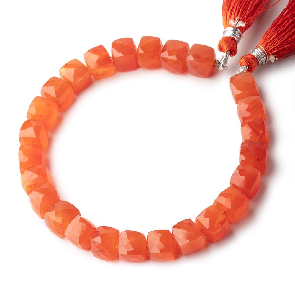 8.5-9.5mm Carnelian faceted cube beads 8 inch 25 pieces - Beadsofcambay.com