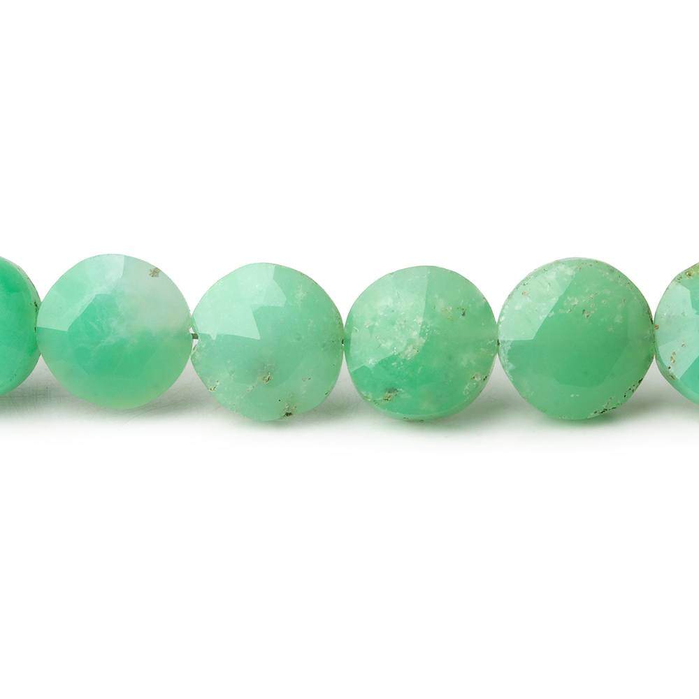 8.5-9.5mm Chrysoprase Faceted Coins 8 inch 23 beads - Beadsofcambay.com