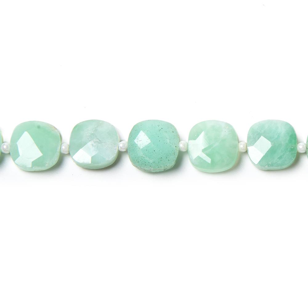 8.5-9.5mm Chrysoprase faceted pillow beads 14 inch 30 pieces - Beadsofcambay.com