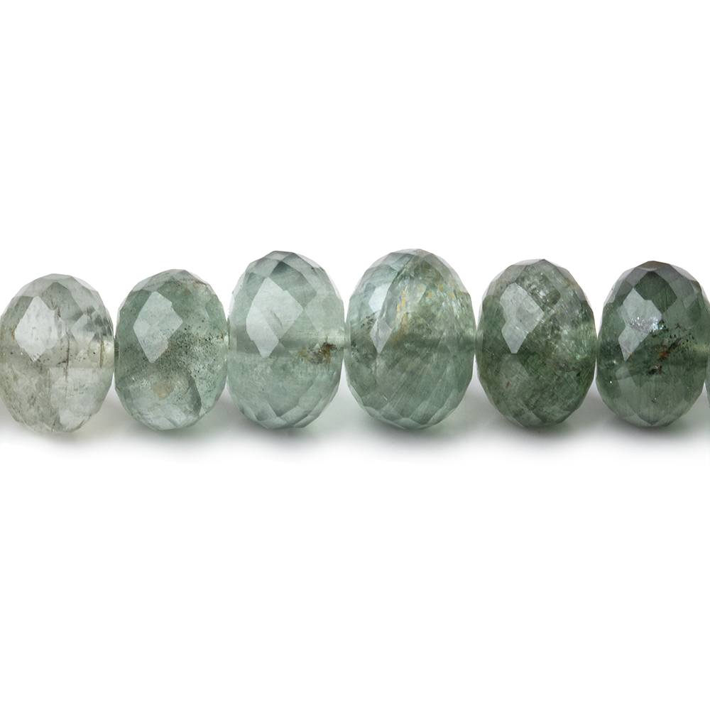 8.5-9.5mm Moss Aquamarine Beads Faceted Rondelle Beads 15 inch 72 pieces - Beadsofcambay.com