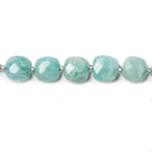 8.5-9mm Amazonite faceted pillow beads 14 inch 33 pieces - Beadsofcambay.com