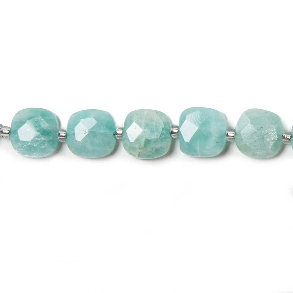 8.5-9mm Amazonite faceted pillow beads 14 inch 33 pieces - Beadsofcambay.com