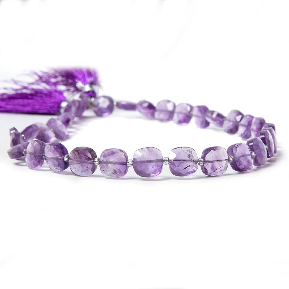 8.5-9mm Amethyst faceted pillow beads 14 inch 34 pieces - Beadsofcambay.com