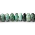 8.5-9mm Brazilian Emerald faceted rondelle beads 8 inch 37 pieces - Beadsofcambay.com