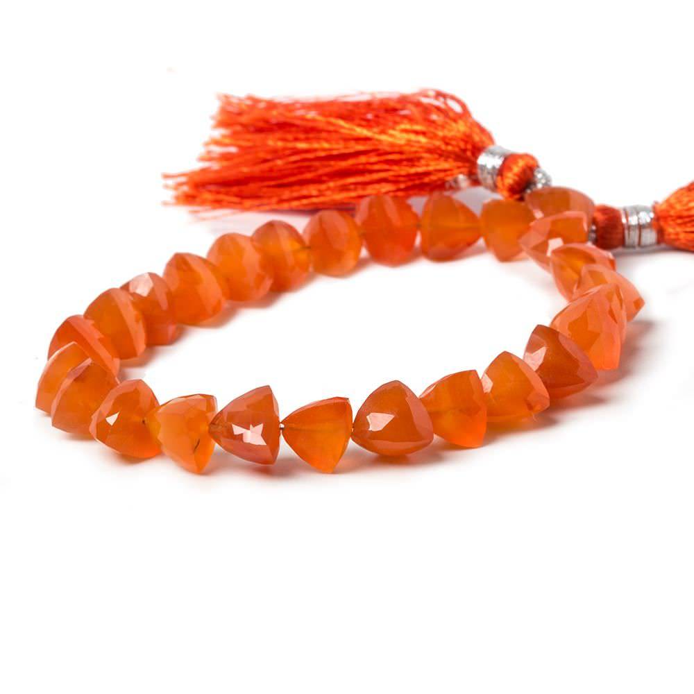 8.5-9mm Carnelian straight drilled trillion beads 8 inch 26 pieces - Beadsofcambay.com