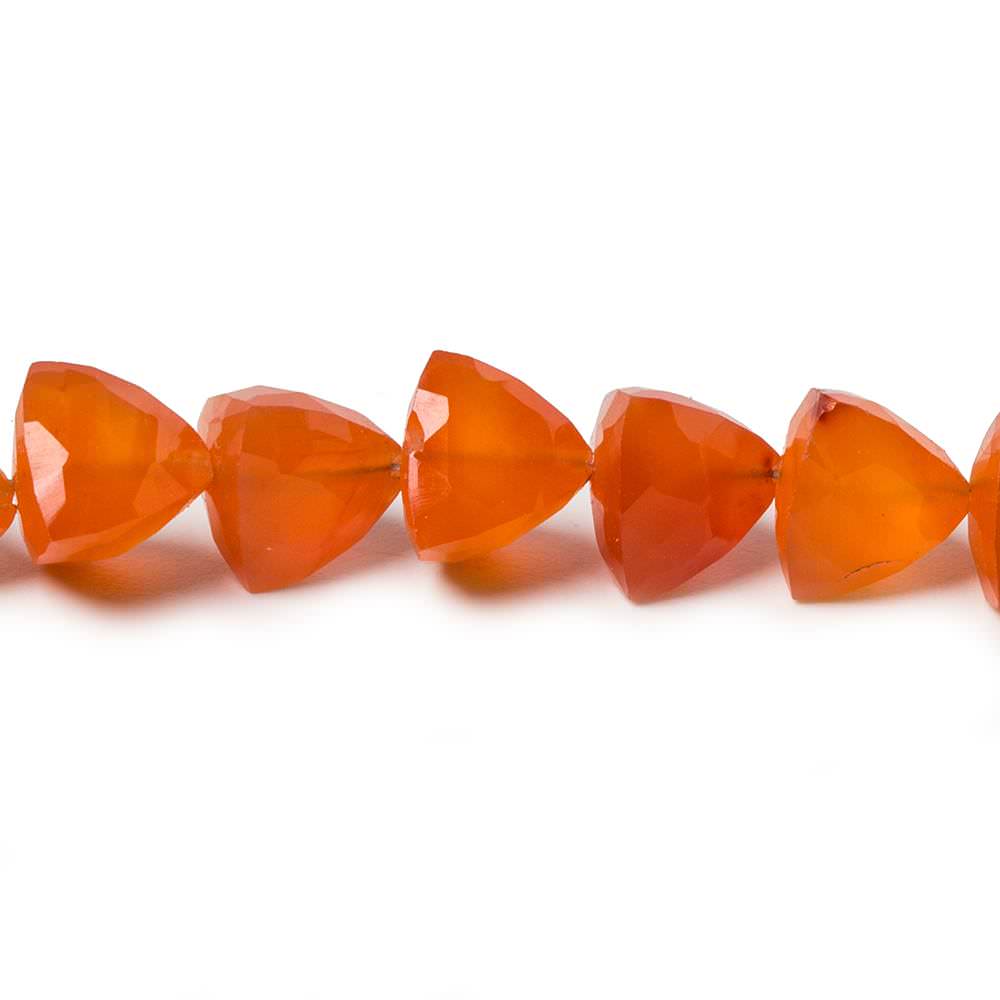 8.5-9mm Carnelian straight drilled trillion beads 8 inch 26 pieces - Beadsofcambay.com