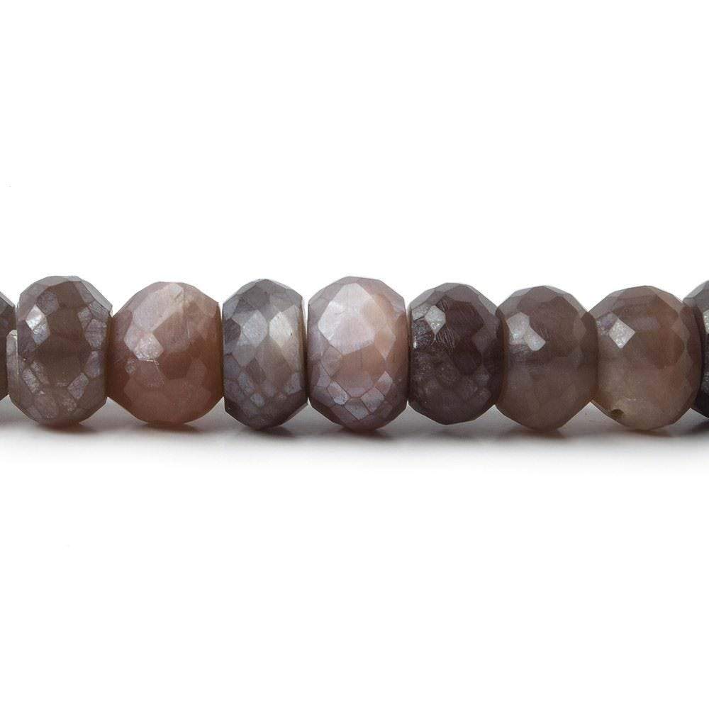 8.5-9mm Mystic Chocolate Moonstone faceted rondelle beads 13 inch 59 pieces A - Beadsofcambay.com