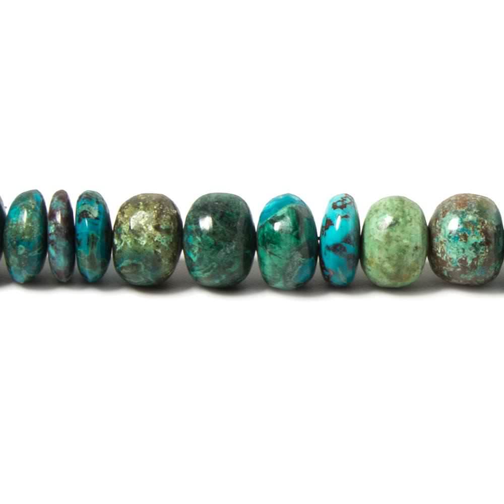 8.5-9mm Chrysocolla Plain Rondelle Beads 16 inch 61 pieces AA grade - Beadsofcambay.com