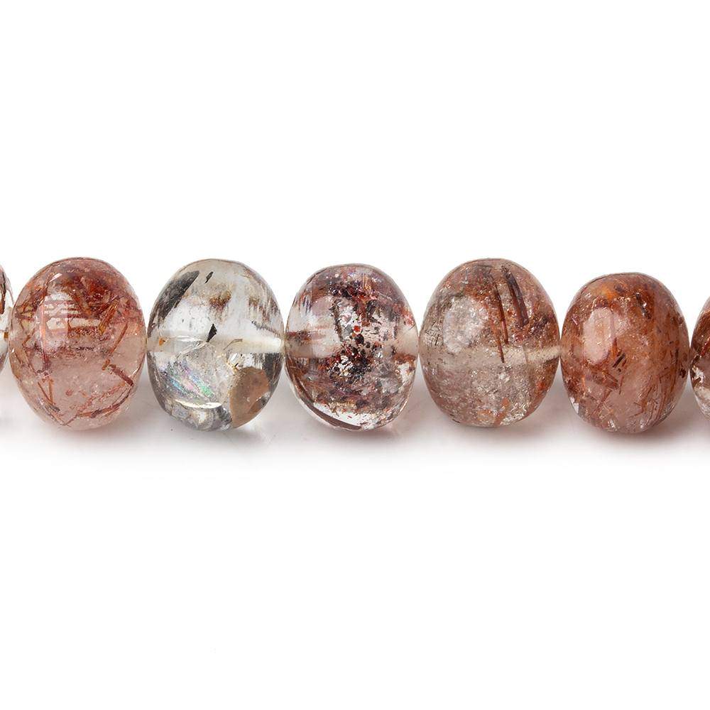 8.5-9mm Copper Rutilated Quartz plain rondelles 60 beads 16 inch - Beadsofcambay.com