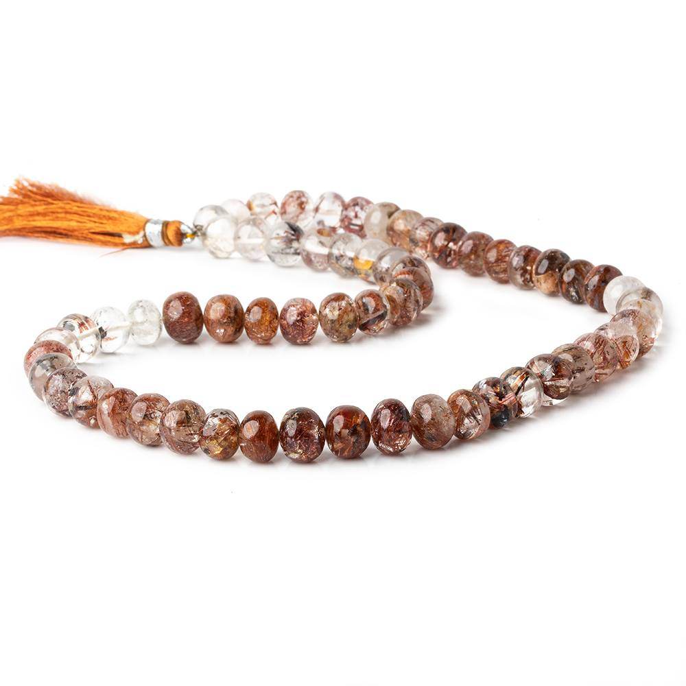 8.5-9mm Copper Rutilated Quartz plain rondelles 60 beads 16 inch - Beadsofcambay.com