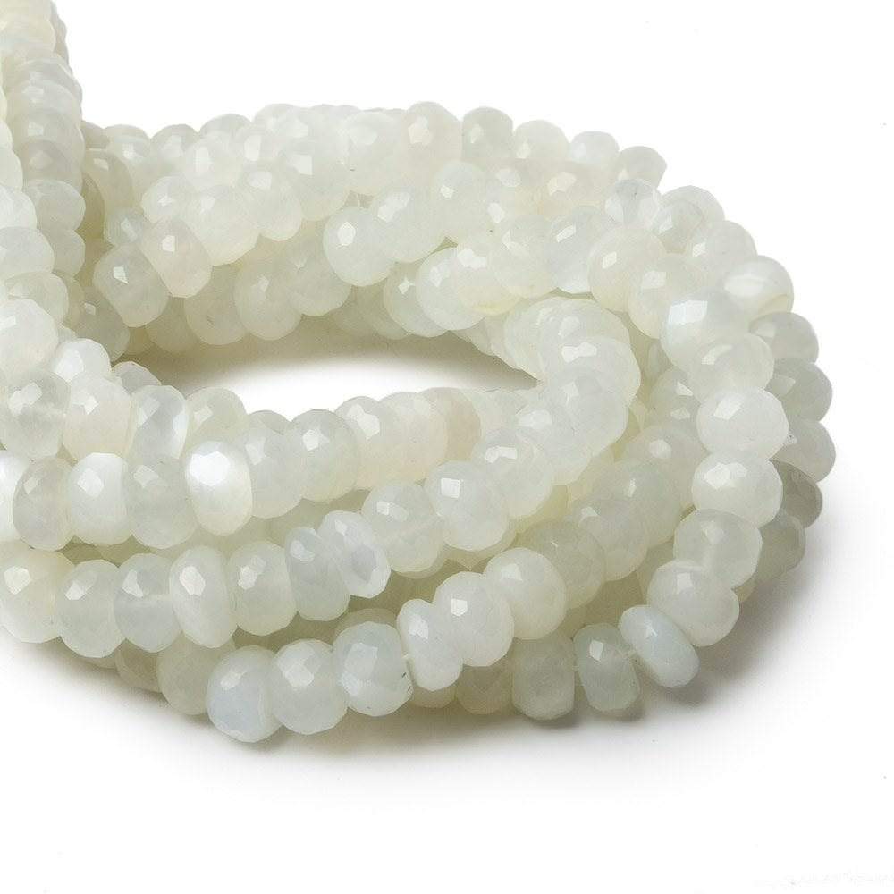 8.5-9mm Cream Moonstone faceted rondelle beads 13 inch 59 pieces AAA - Beadsofcambay.com