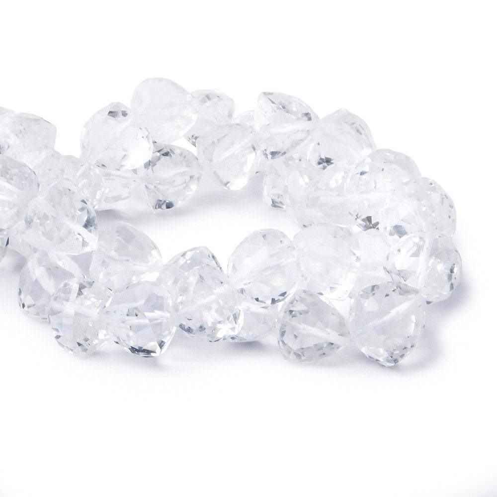 8.5-9mm Crystal Quartz Straight Drill Faceted Trillion 9 inch 25 pieces - Beadsofcambay.com