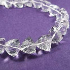 8.5-9mm Crystal Quartz Straight Drill Faceted Trillion 9 inch 25 pieces - Beadsofcambay.com