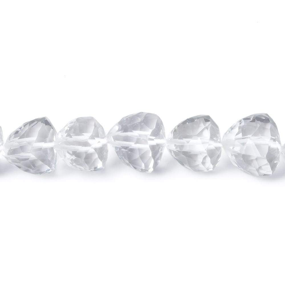 8.5-9mm Crystal Quartz Straight Drill Faceted Trillion 9 inch 25 pieces - Beadsofcambay.com