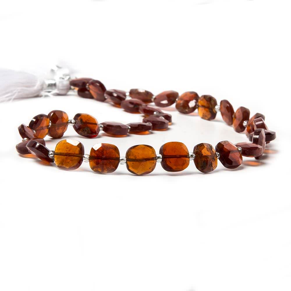 8.5-9mm Hessonite faceted pillow beads 14 inch 34 pieces - Beadsofcambay.com
