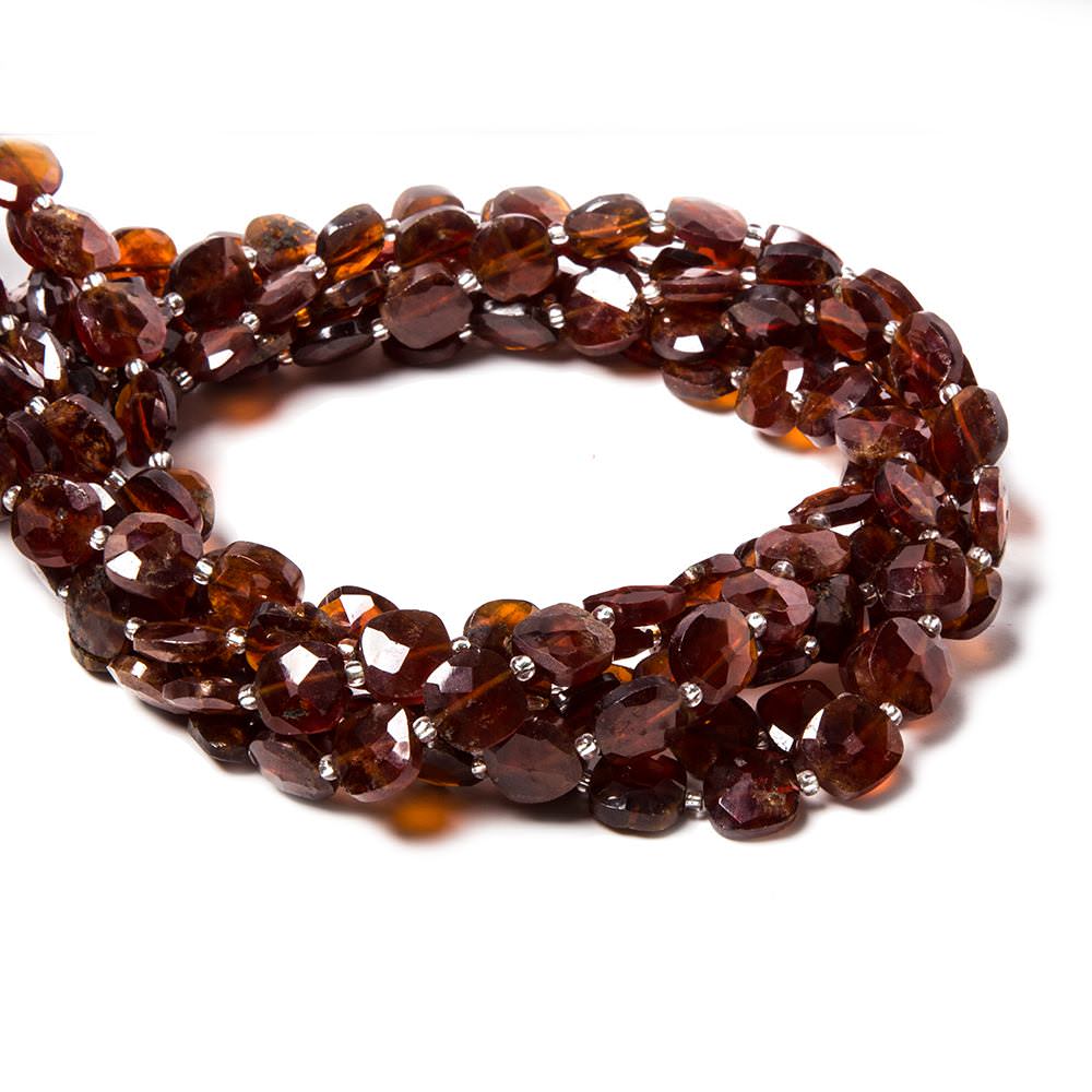 8.5-9mm Hessonite faceted pillow beads 14 inch 34 pieces - Beadsofcambay.com