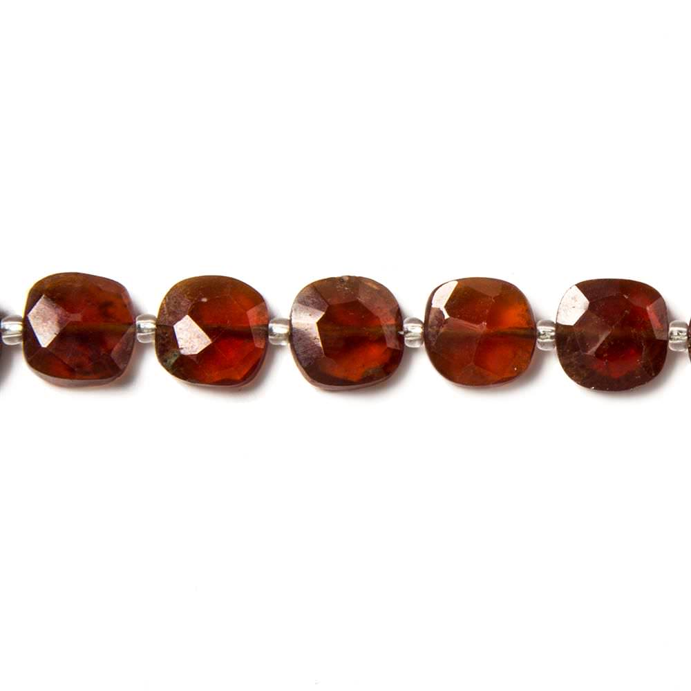 8.5-9mm Hessonite faceted pillow beads 14 inch 34 pieces - Beadsofcambay.com