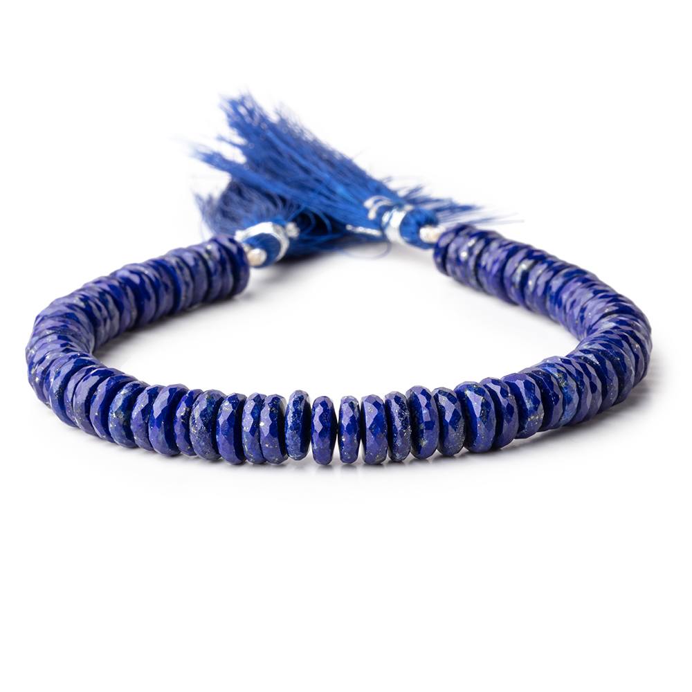 8.5-9mm Lapis Lazuli faceted heshi beads 8 inch 75 pieces - Beadsofcambay.com