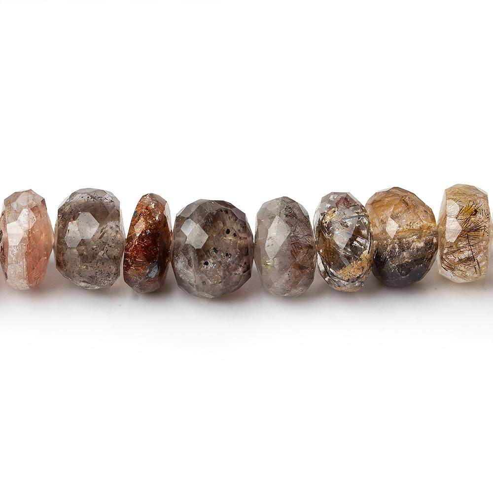 8.5-9mm Multi Rutilated Quartz Faceted Rondelle 15 inch 75 pieces A - Beadsofcambay.com