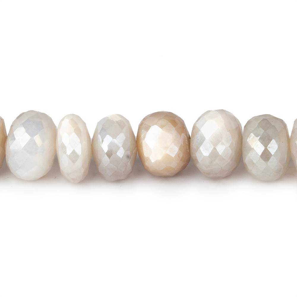 8.5-9mm Mystic Multi Color Moonstone faceted rondelles 14 inch 60 beads - Beadsofcambay.com