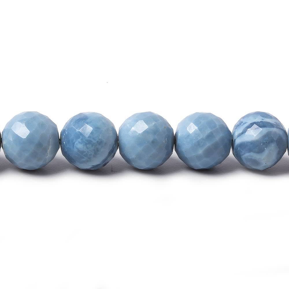 8.5-9mm Owyhee Natural Blue Opal faceted round beads 7.5 inch 22 pieces - Beadsofcambay.com