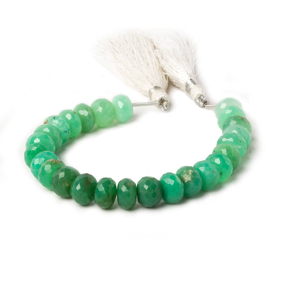 8.5-9mm Shaded Chrysoprase faceted rondelles 6 inches 24 beads - Beadsofcambay.com