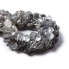 8.5-9mm Tourmalinated Quartz faceted pillow beads 14 inch 33 pieces - Beadsofcambay.com