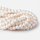 8.5-9mm White Off Round Large Hole Freshwater Pearls 7.5 inch 22 Beads - Beadsofcambay.com