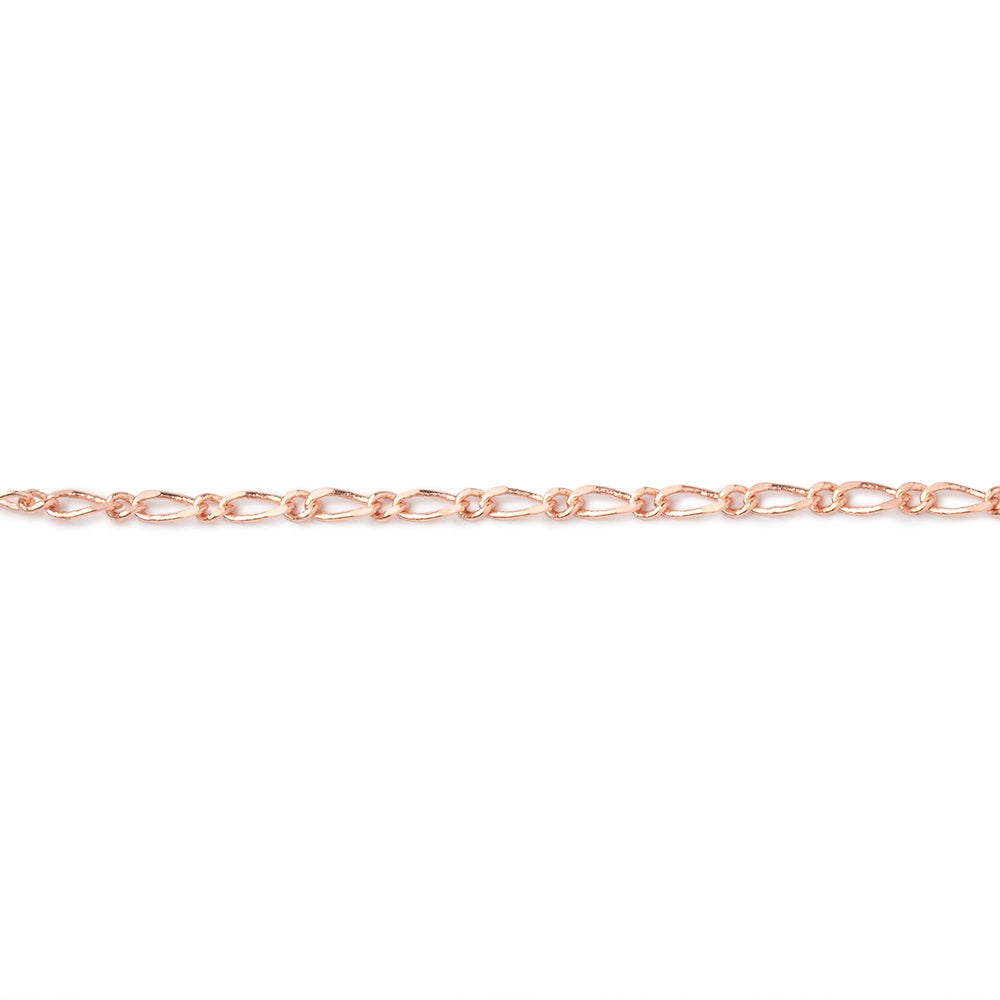 1.5mm Rose Gold plated Figaro Link Chain by the Foot - BeadsofCambay.com