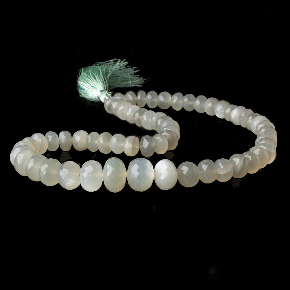 8.5mm - 13mm Sage Moonstone faceted rondelles 15 inch 59 beads AA - Beadsofcambay.com