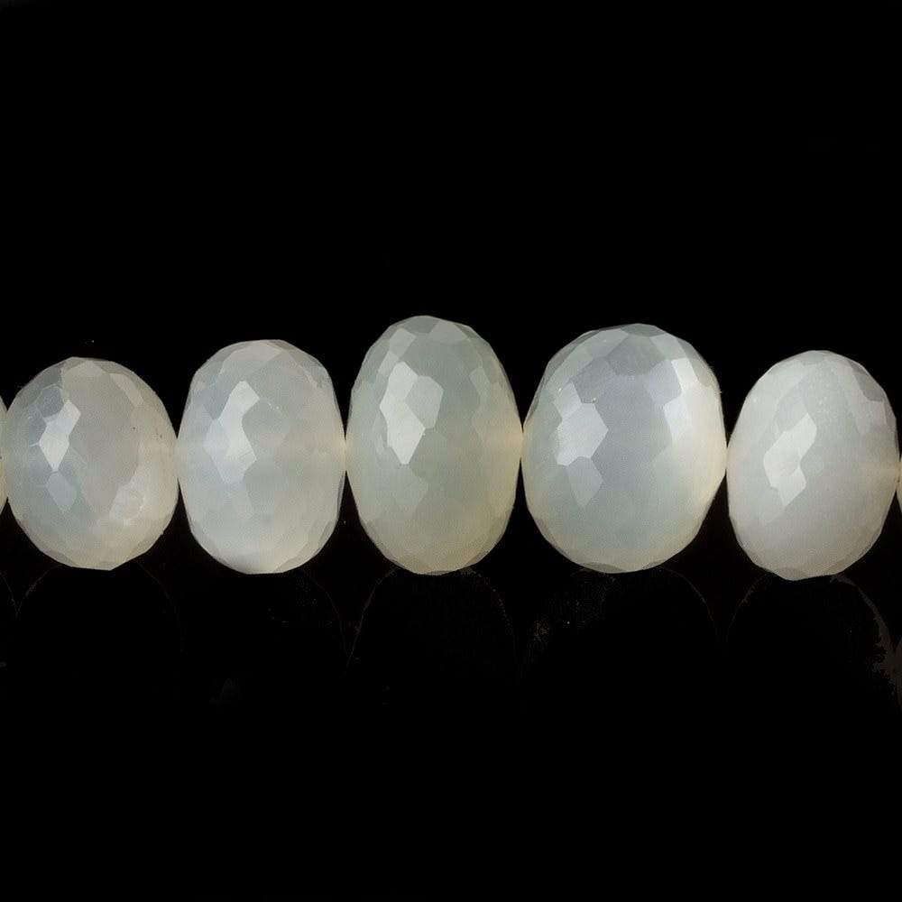 8.5mm - 13mm Sage Moonstone faceted rondelles 15 inch 59 beads AA - Beadsofcambay.com