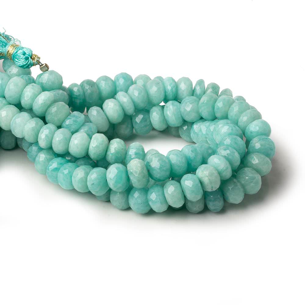8.5mm Amazonite faceted rondelles 7.75 inch 35 beads A grade - Beadsofcambay.com