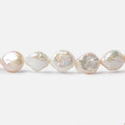 8.5mm Cream White Coin Freshwater Pearls 16 inch 40 pieces - Beadsofcambay.com