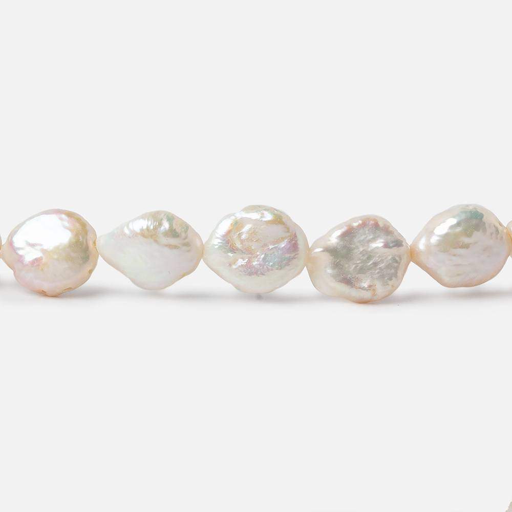 8.5mm Cream White Coin Freshwater Pearls 16 inch 40 pieces - Beadsofcambay.com