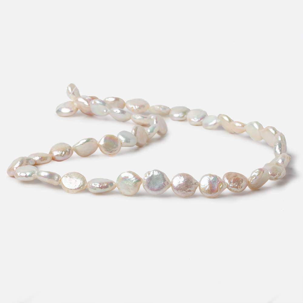 8.5mm Cream White Coin Freshwater Pearls 16 inch 40 pieces - Beadsofcambay.com