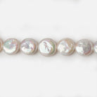 8.5mm Cream White Coin Freshwater Pearls 16 inch 40 pieces - Beadsofcambay.com