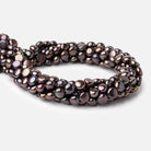 8.5mm Dark Chocolate Peacock Button Freshwater Pearls 15.5 inch 45 pieces - Beadsofcambay.com