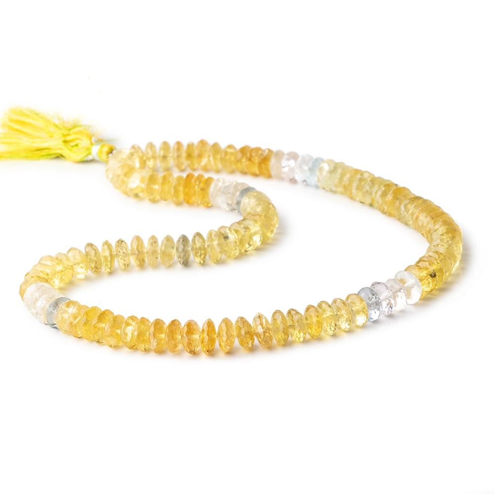8.5mm Heliodor German Faceted Rondelle Beads 16 inch 107 pieces - Beadsofcambay.com
