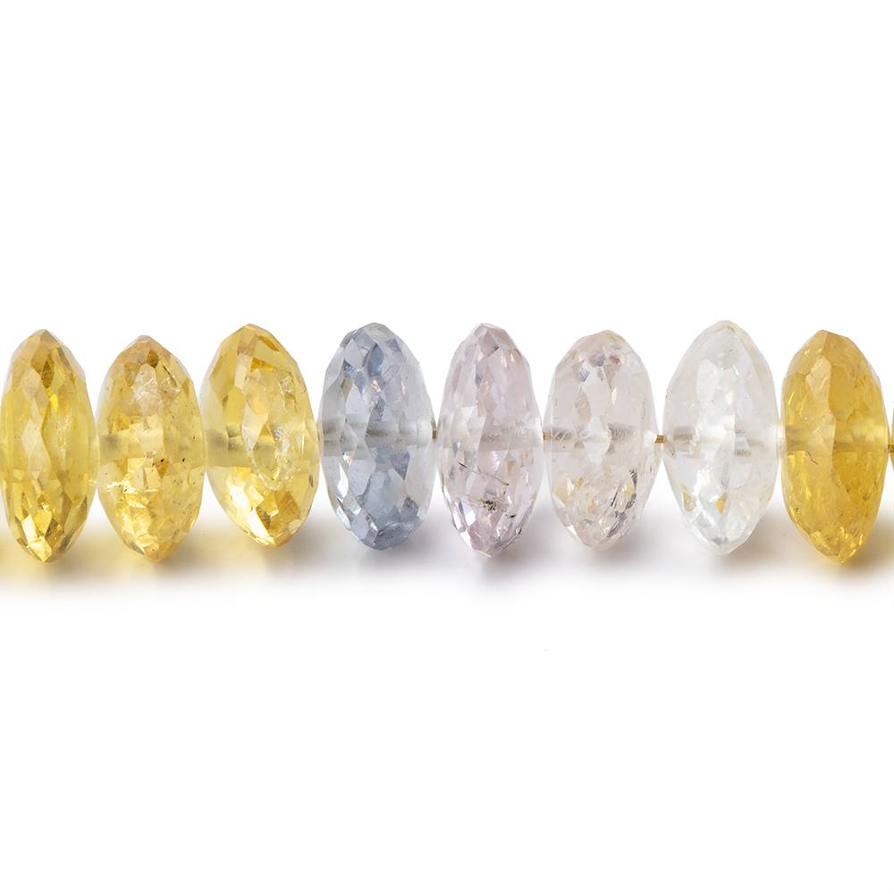 8.5mm Heliodor German Faceted Rondelle Beads 16 inch 107 pieces - Beadsofcambay.com