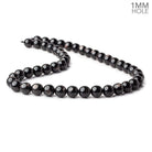 8.5mm Hypersthene plain round large hole beads 15.5 inch 47 beads A - Beadsofcambay.com