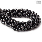 8.5mm Hypersthene plain round large hole beads 15.5 inch 47 beads A - Beadsofcambay.com