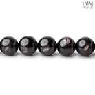 8.5mm Hypersthene plain round large hole beads 15.5 inch 47 beads A - Beadsofcambay.com